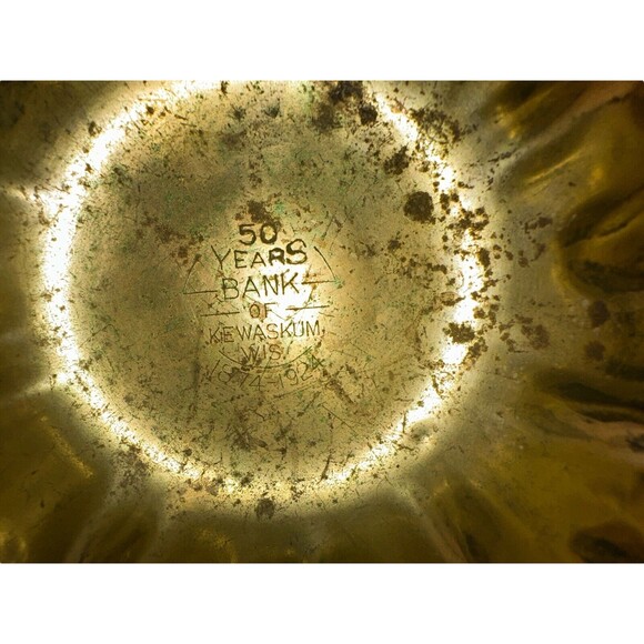 1924 ESG Quadruple Plate 24K Gold Lined 50 Years Bank of Kewaskum Crinkle Bowls - Picture 13 of 13